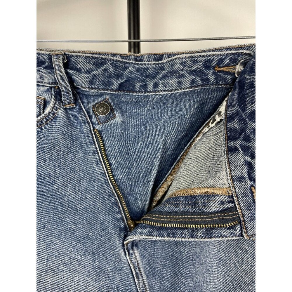 Sam Edelman Medium Blue Wash‎ The Riley Asymmetrical Raw Hem Denim Jean Skirt 29 - Picture 7 of 7